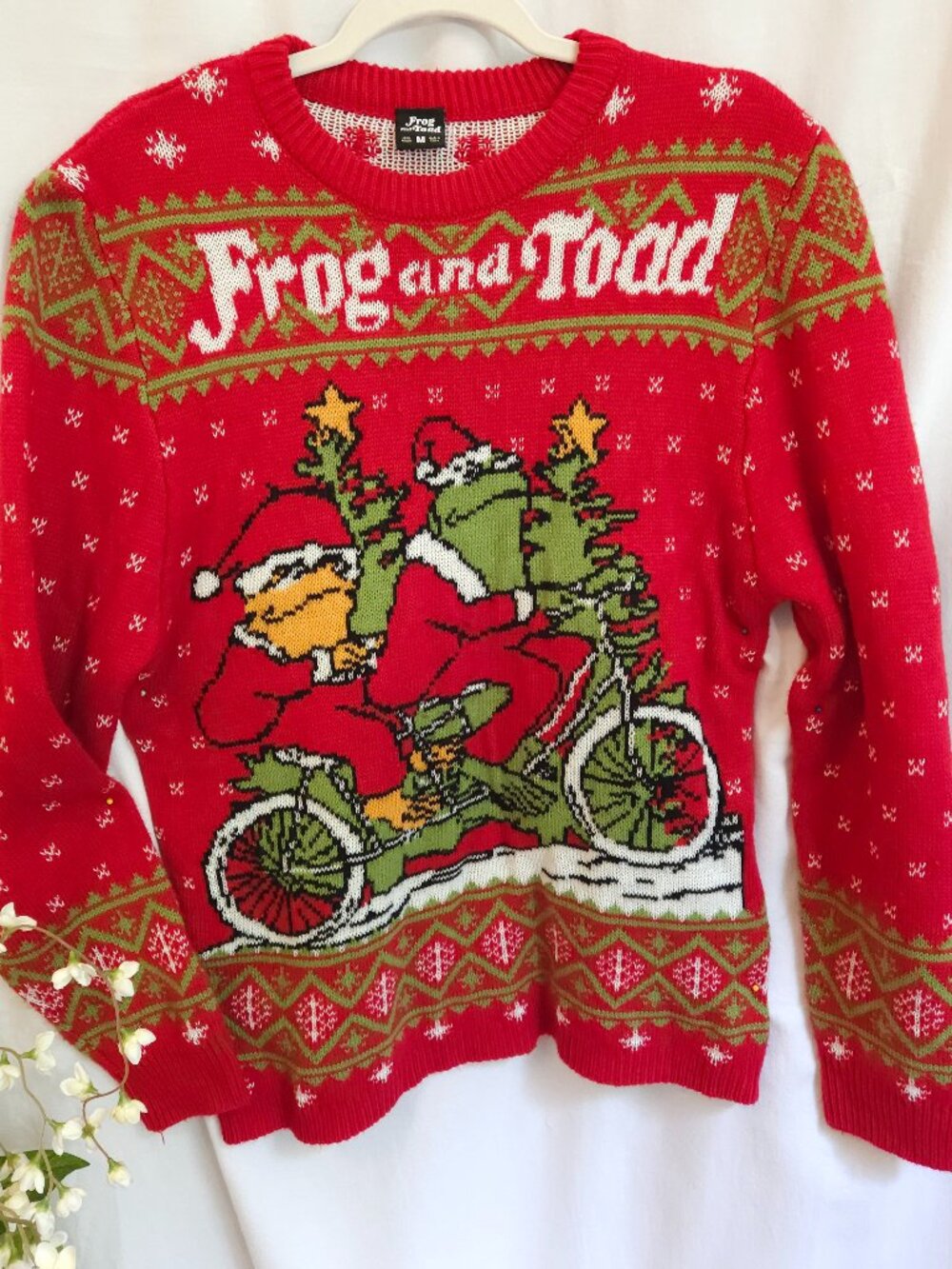 Frog and Toad Christmas Sweater Women's M Arnold Lobel